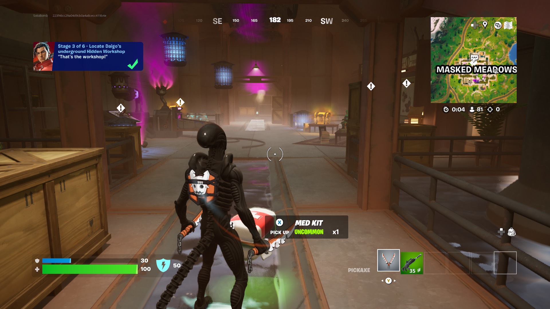 วิธีค้นหาการประชุมเชิงปฏิบัติการที่ซ่อนอยู่ใต้ดินของ Daigo ใน Fortnite