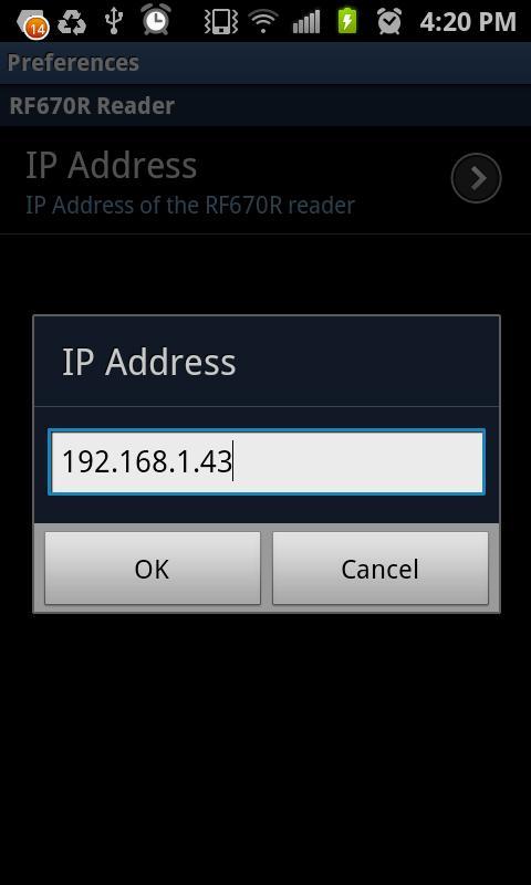 RF670R XML Demo App