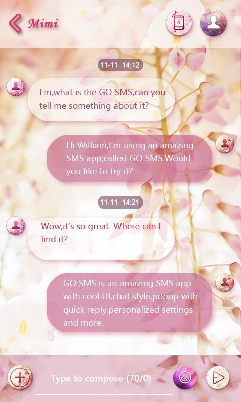 GO SMS FLOWER DANCE THEME
