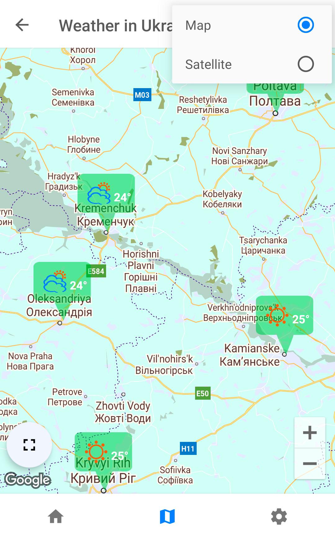 Ukraine Weather Map