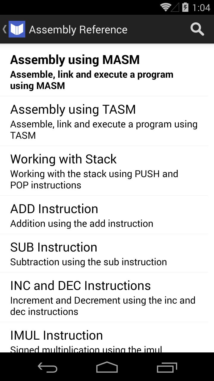 Assembly Reference & Programs