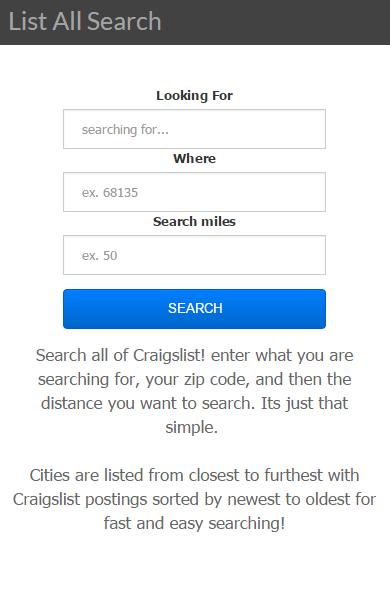 List All Search Craigslist