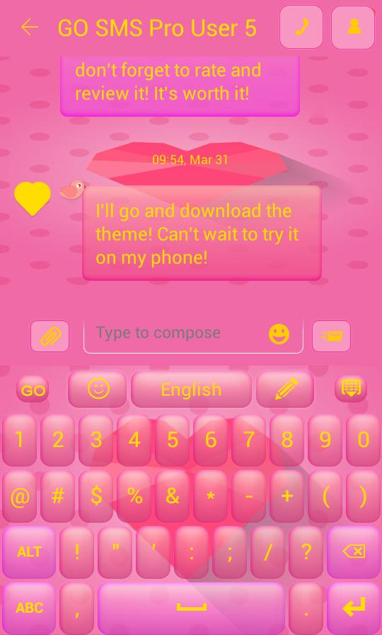 Pink Love Keyboard