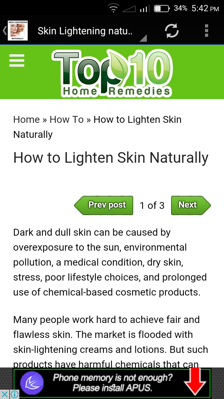 SKIN LIGHTENING NATURALLY