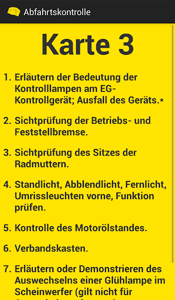 Abfahrtkontrolle Karten 1-10