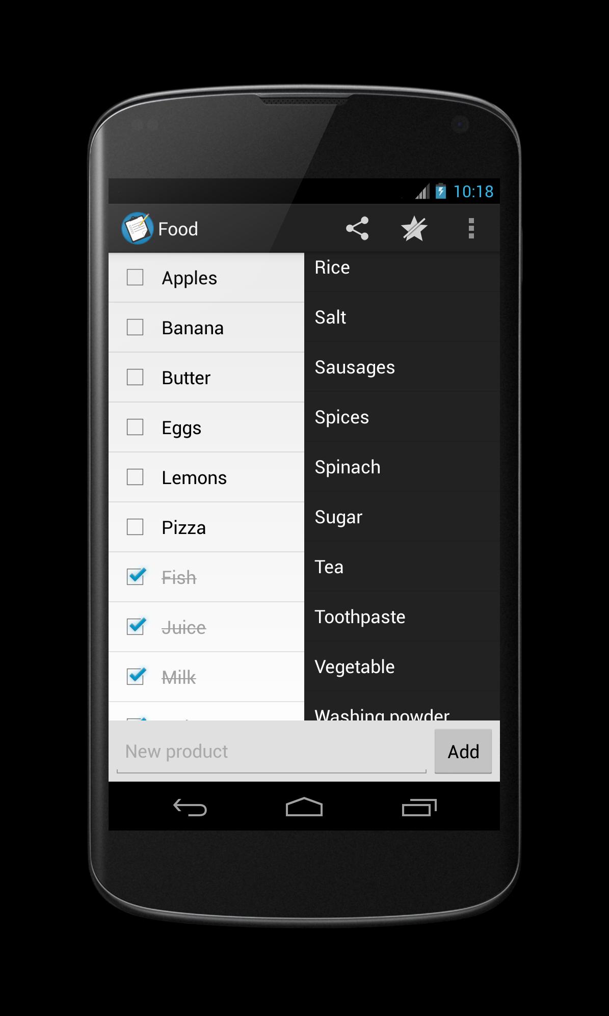 Shopping List - Quick Shopping