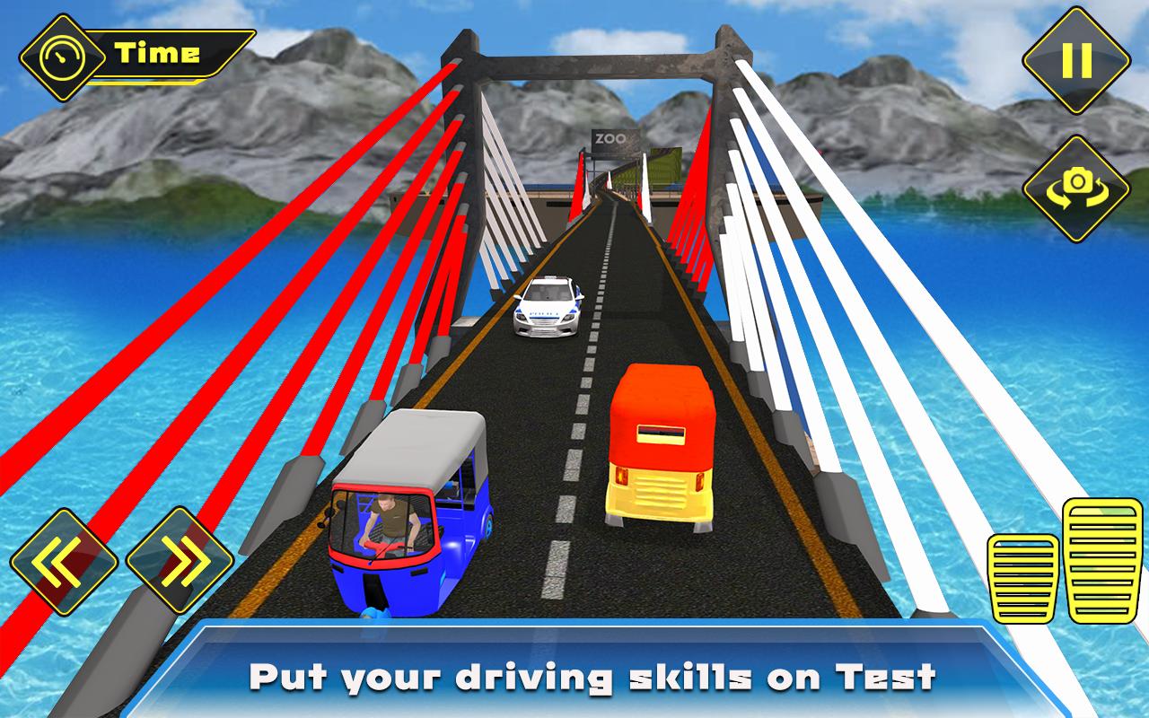 Driving tuk tuk auto rickshaw