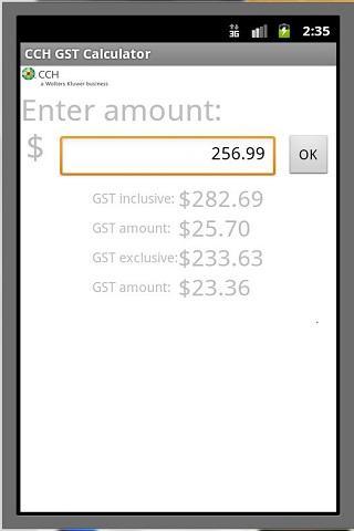 CCH GST Calculator