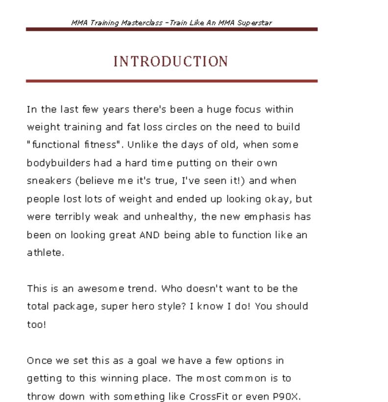 MMA Training Masterclass