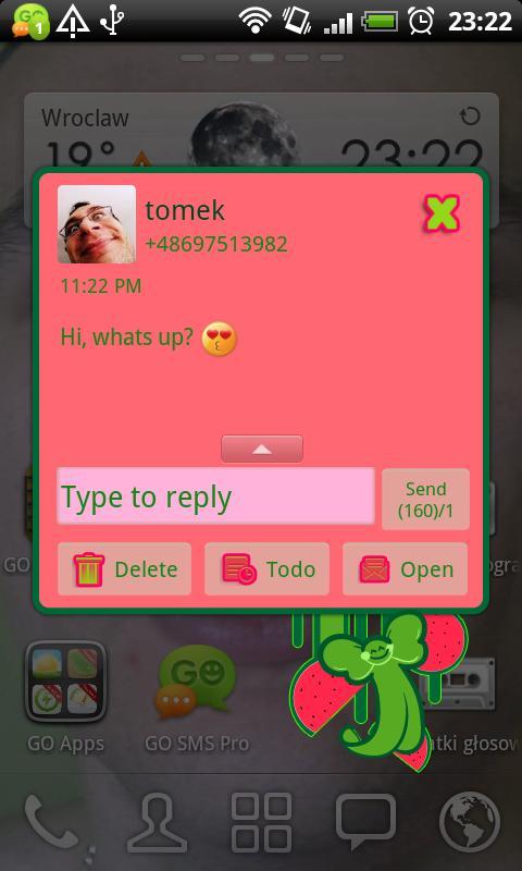 GO SMS Pro Watermelon Theme
