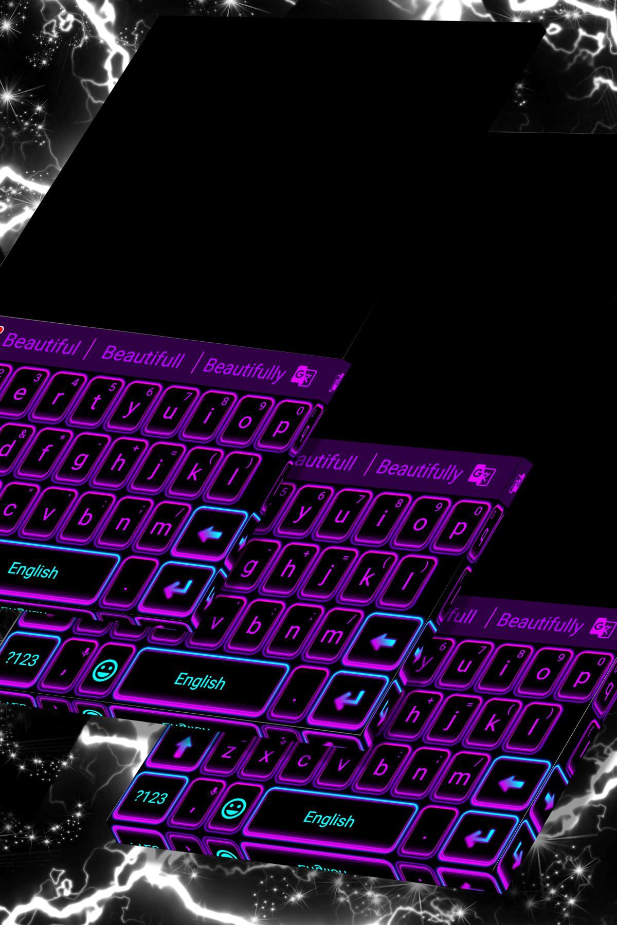 Neon Purple Keyboard Theme