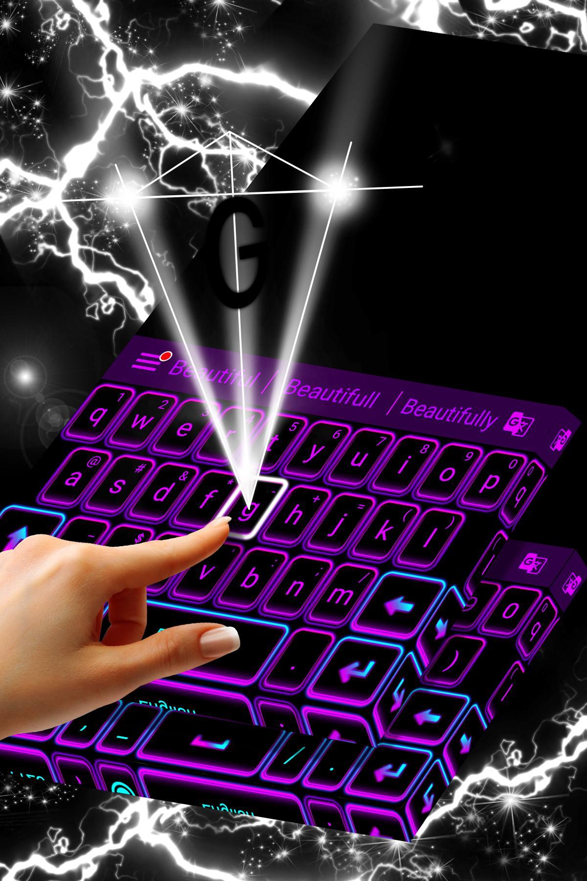 Neon Purple Keyboard Theme