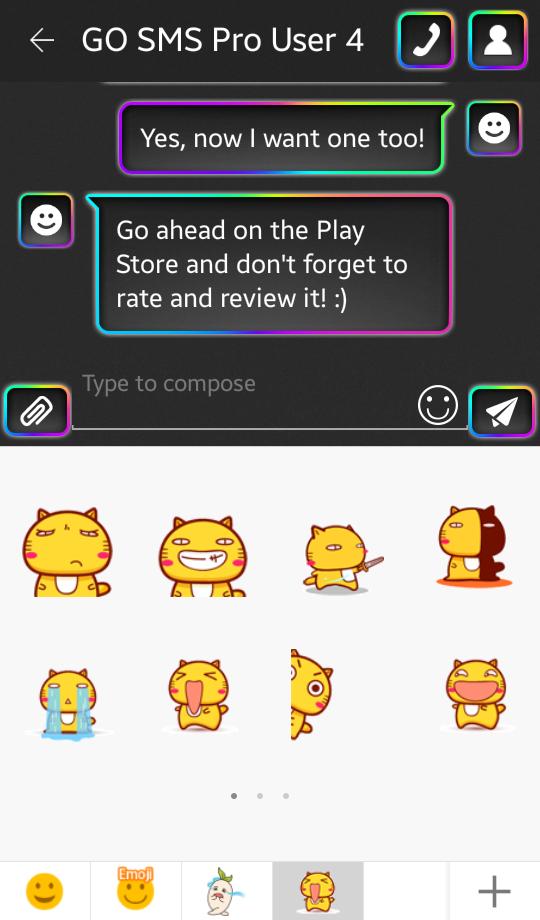 Neon Rainbow for GO SMS