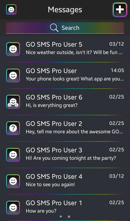 Neon Rainbow for GO SMS