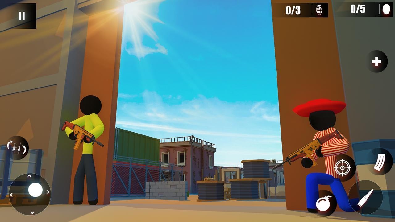 Military Stickman Combat Shooting