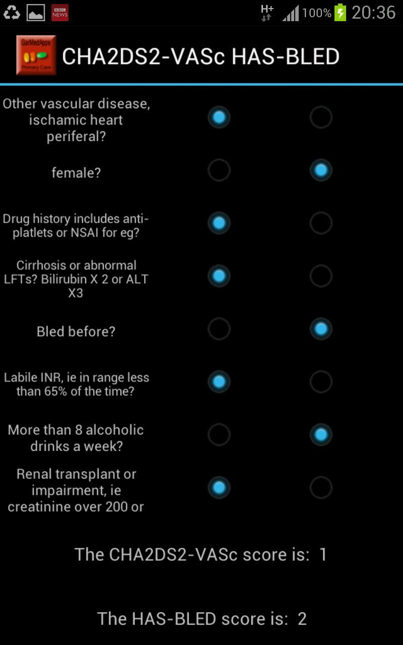 CHA2DS2VASc HAS-BLED