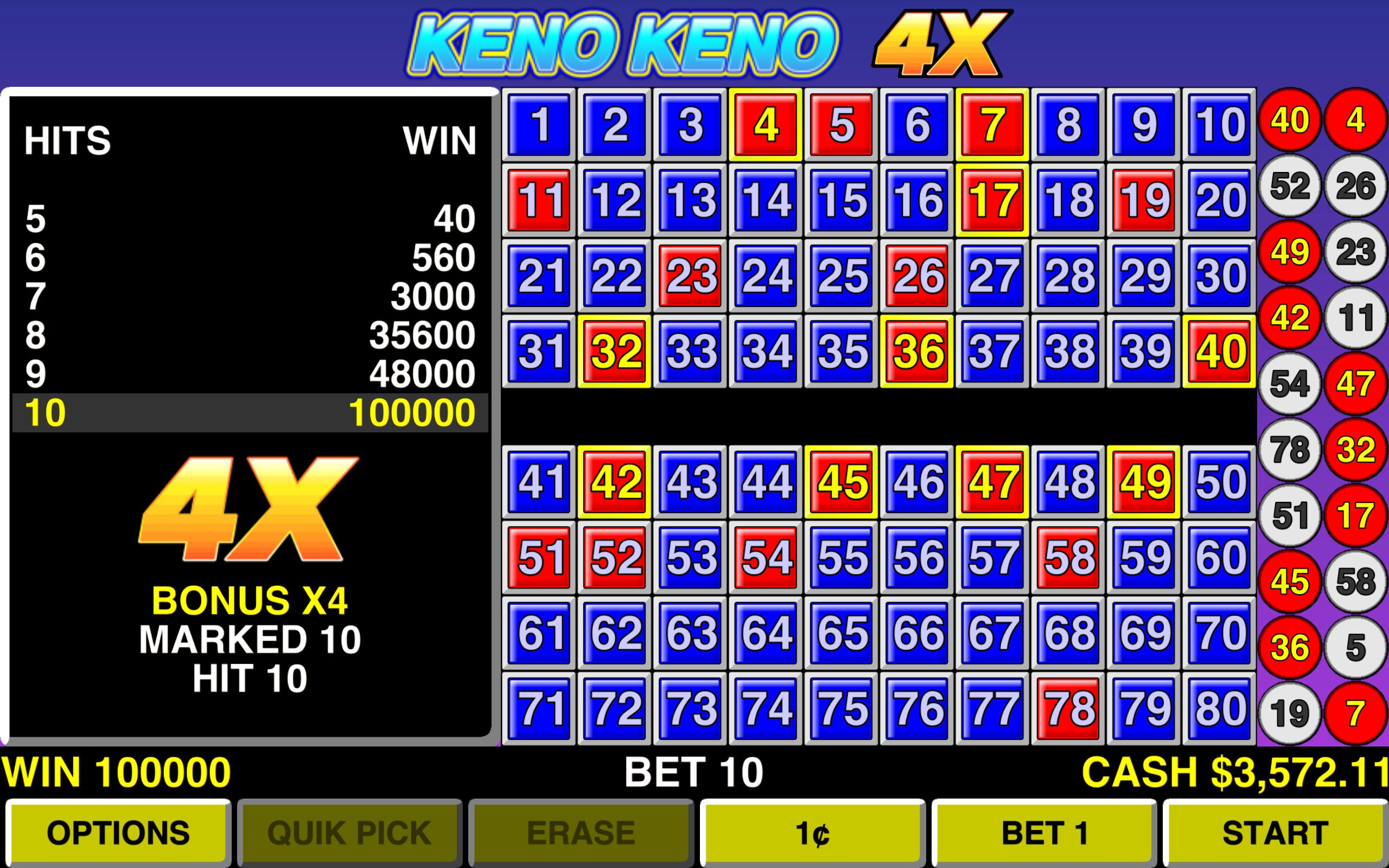 Keno Keno 4X Las Vegas Casino