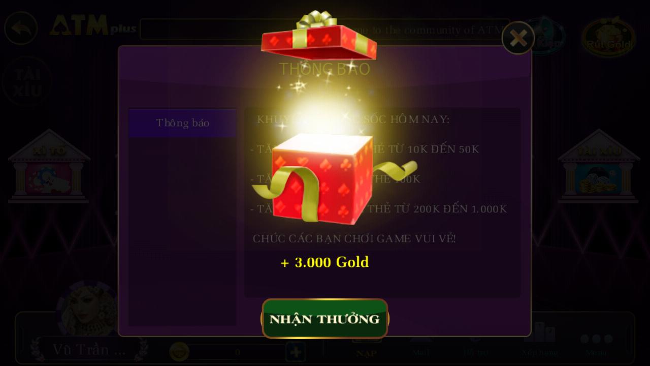 ATM Plus- Game danh bai doi thuong, xoc dia online