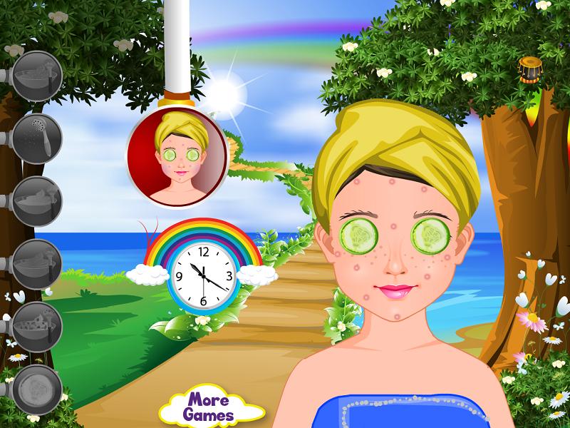 Rainbow facial makeup games