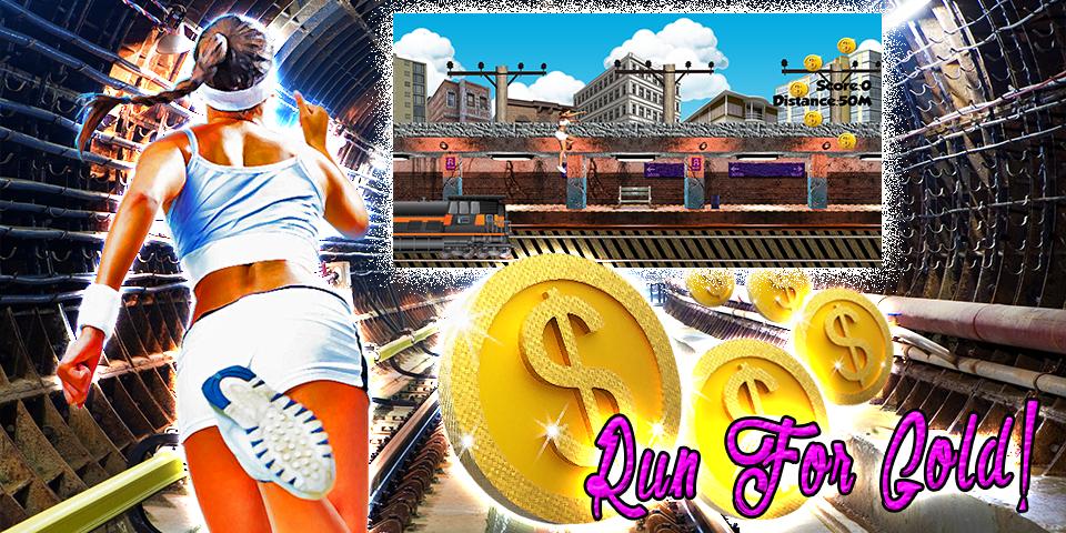 Subway Train Girl Gold Run