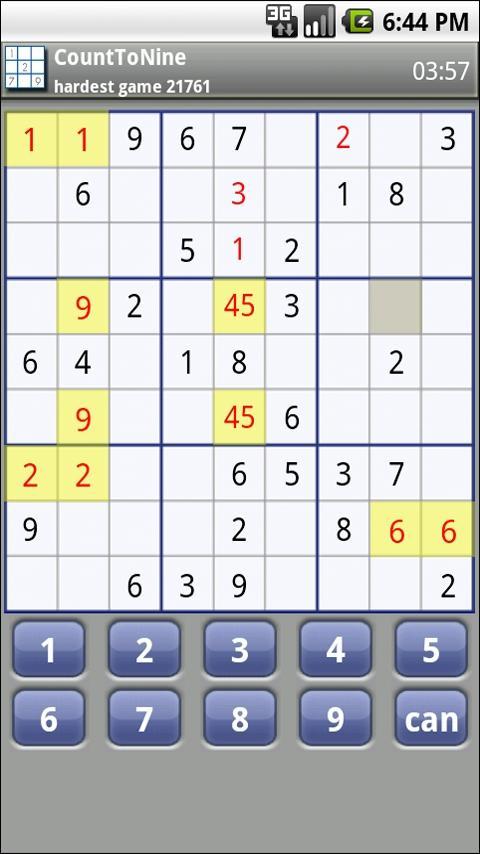 Count To Nine Sudoku