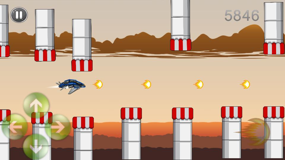 Spaceship flying fighter war